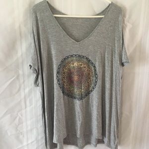 Jessica Simpson Cold Shoulder V-Neck SZ 2X Sundial